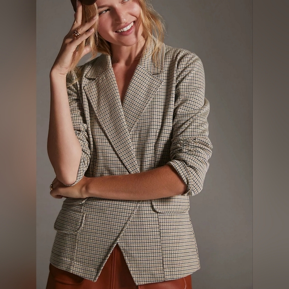 Maeve Collegiate Plaid Knit Blazer - Picture 4 of 8